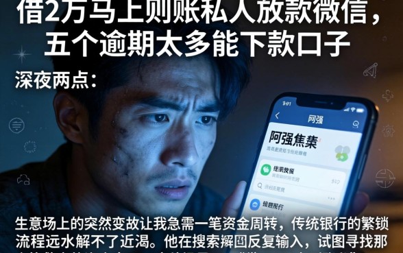借2万马上到账私人放款微信,概括五个逾期太多能下款口子