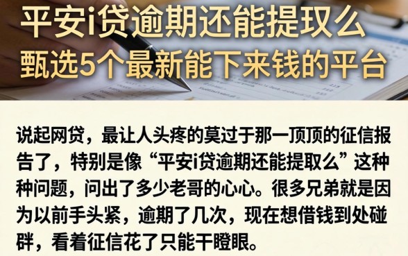 平安i贷逾期还能提现么，甄选5个最新能下来钱的平台