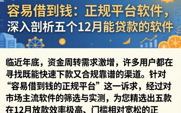 容易借到钱的正规平台软件，深入剖析五个12月能贷款的软件