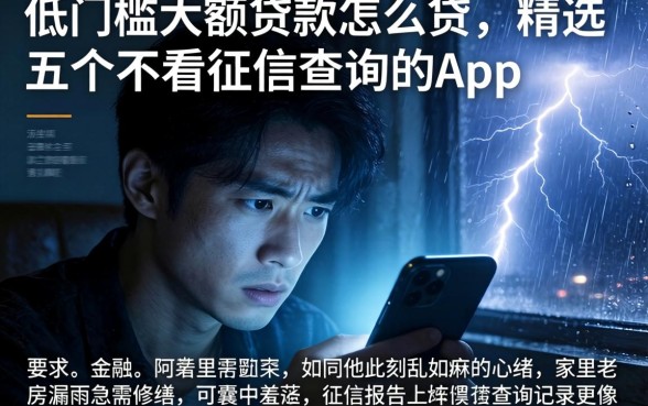 低门槛大额贷款怎么贷，精选五个不看征信查询的app