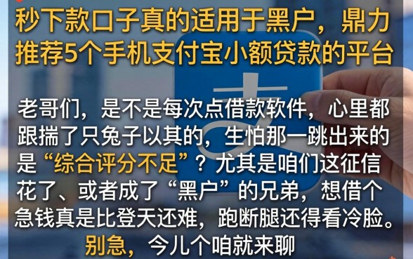 秒下款口子真的适用于黑户，鼎力推荐5个手机支付宝小额贷款的平台