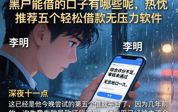 黑户能借的口子有哪些呢，热忱推荐五个轻松借款无压力软件