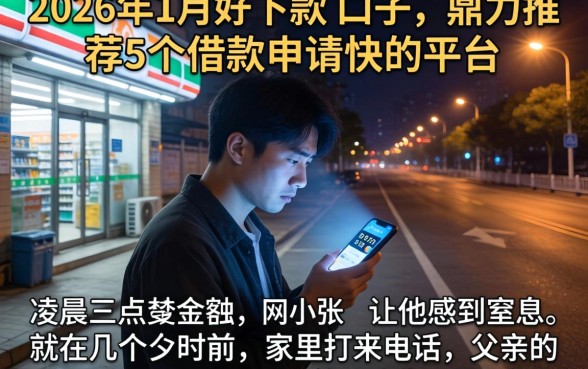 2026年1月好下款的口子，鼎力推荐5个借款申请快的平台