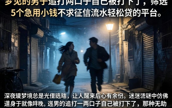 梦见一男的追打一两口子自己被打下了，筛选5个急用小钱不求征信流水轻松贷的平台