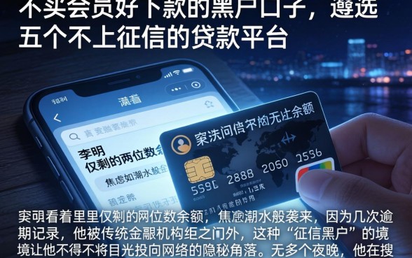 不买会员好下款的黑户口子，遴选五个不上征信的贷款平台