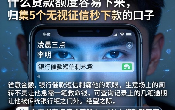 什么贷款额度容易下来，归集5个无视征信秒下款的口子