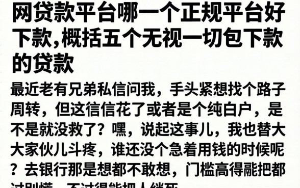 网贷款平台哪一个正规平台好下款,概括五个无视一切包下款的贷款