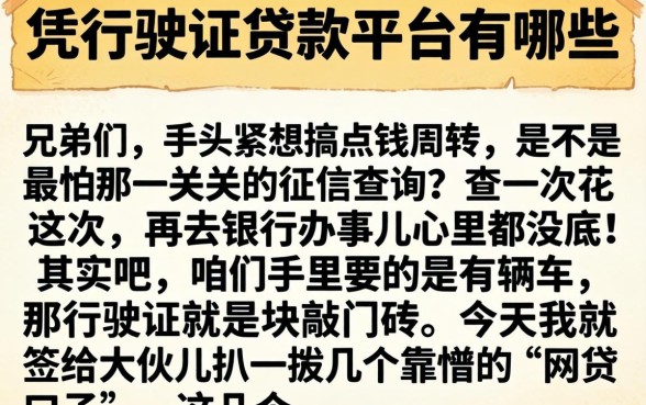 凭行驶证贷款平台有哪些，详细阐述五个不用面签和芝麻分的贷款软件