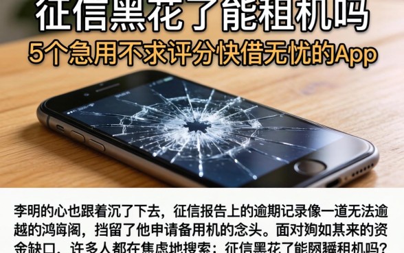 征信黑花了能租机吗,胪列5个急用不求评分快借无忧的app