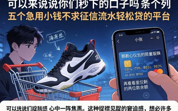 可以来说说你们秒下的口子吗，条列五个急用小钱不求征信流水轻松贷的平台