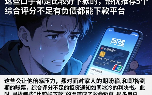 这些口子都是比较好下款的，热忱推荐5个综合评分不足有负债都能下款平台