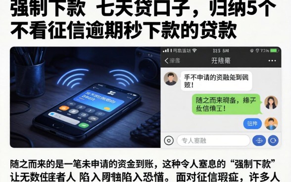 强制下款的七天贷口子,归纳5个不看征信逾期秒下款的贷款