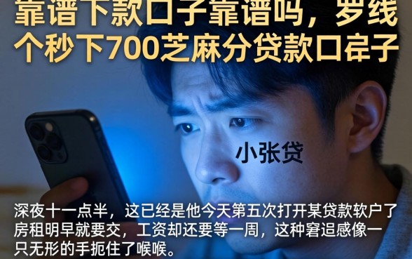 靠谱下款口子靠谱吗，罗列五个秒下700芝麻分贷款口子