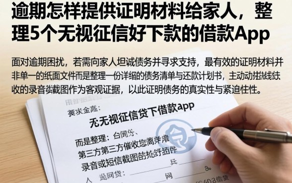 逾期怎样提供证明材料给家人，整理5个无视征信好下款的借款app