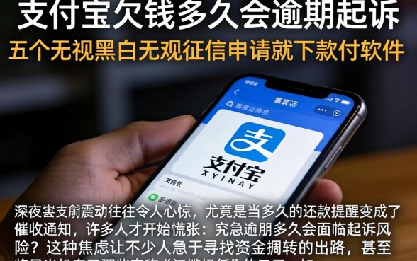 支付宝欠钱多久会逾期起诉，概括五个无视黑白无视征信申请就下款的软件