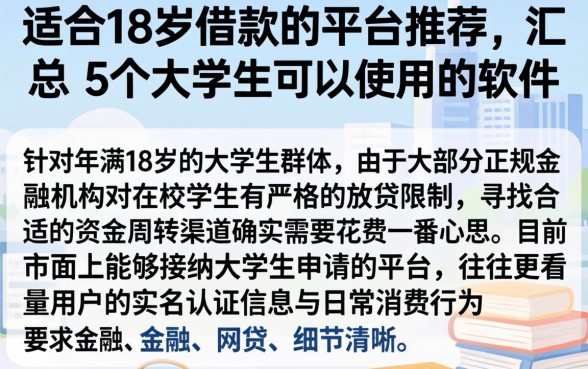 适合18岁借款的平台推荐,汇总5个大学生可以使用的软件