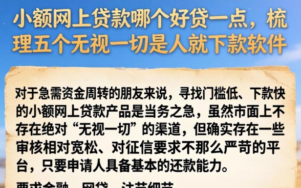 小额网上贷款哪个好贷一点,梳理五个无视一切是人就下款软件
