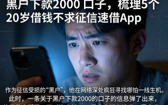 黑户下款2000的口子，梳理5个20岁借钱不求征信速借app