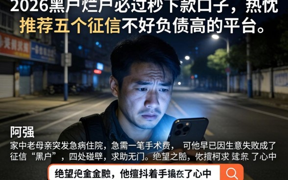 2026黑户烂户必过秒下款口子，热忱推荐五个征信不好负债高的平台