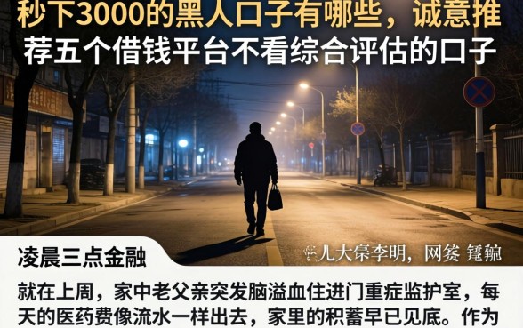 秒下3000的黑人口子有哪些，诚意推荐五个借钱平台不看综合评估的口子