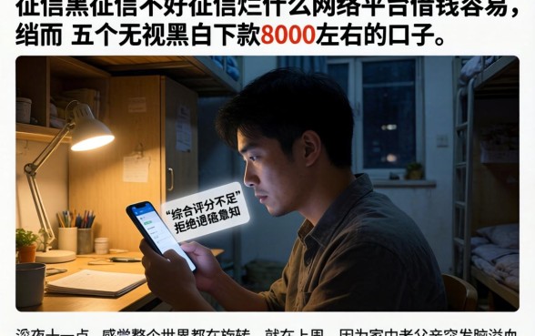 征信黑征信不好征信烂什么网络平台借钱容易，详尽说明五个无视黑白下款8000左右的口子