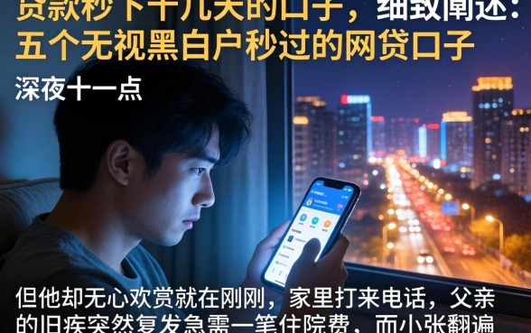 贷款秒下十几天的口子，细致阐述五个无视黑白户秒过的网贷口子