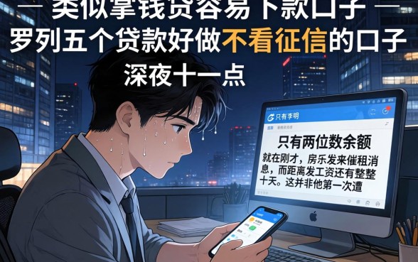 类似掌钱贷容易下款的口子，罗列五个贷款好做不看征信的口子