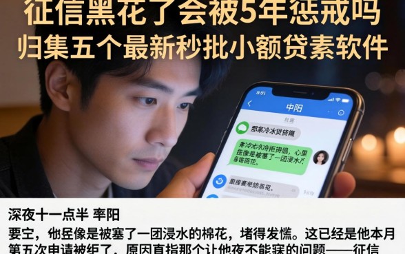 征信黑花了会被5年惩戒吗，归集五个最新秒批小额贷款软件
