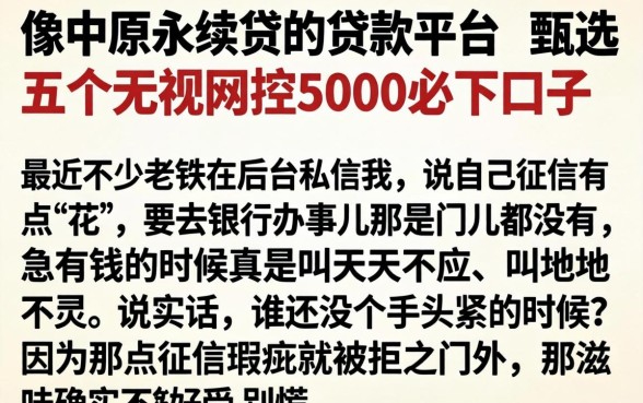 像中原永续贷的贷款平台，甄选五个无视风控5000必下口子