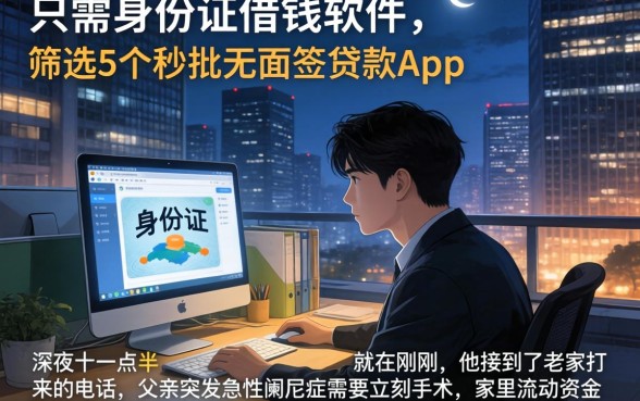 只需身份证借钱的软件，筛选5个秒批无面签贷款app