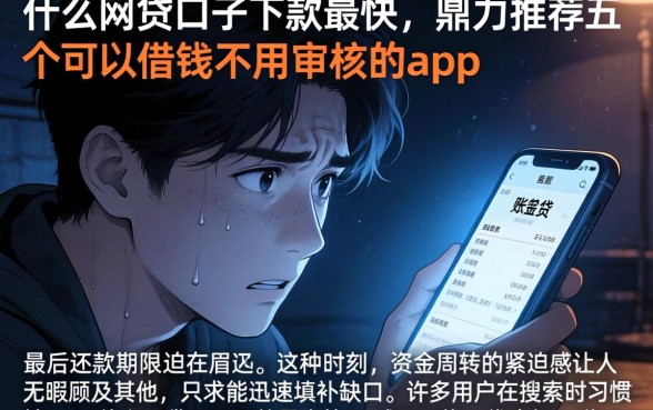 什么网贷口子下款最快，鼎力推荐五个可以借钱不用审核的app