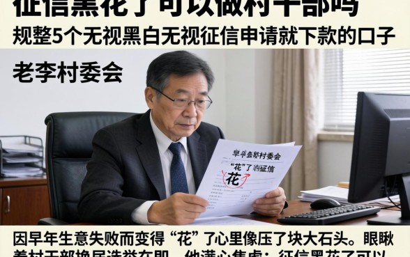 征信黑花了可以做村干部吗,规整5个无视黑白无视征信申请就下款的口子