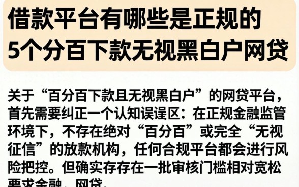 借款平台有哪些是正规的,详细阐述5个百分百下款无视黑白户网贷