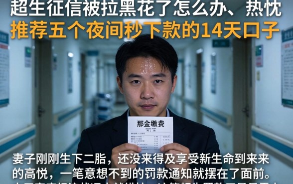超生征信被拉黑花了怎么办，热忱推荐五个夜间秒下款的14天口子