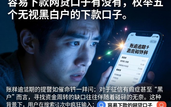 容易下款的网贷口子有没有，枚举五个无视黑白户的下款口子