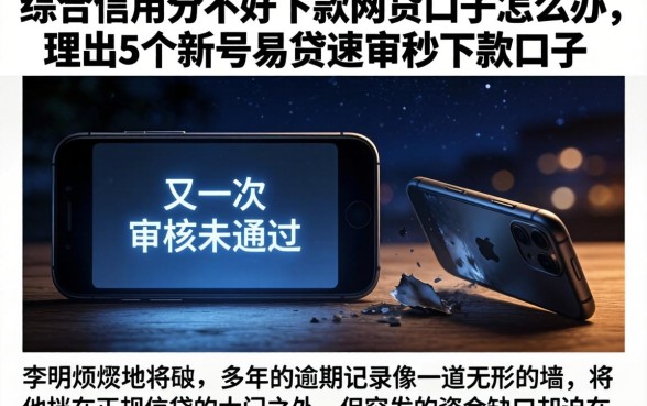 综合信用分不好下款的网贷口子怎么办，理出5个新号易贷速审秒下款口子