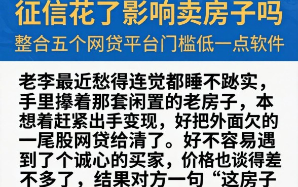 征信花了影响卖房子吗，整合五个网贷平台门槛低一点的软件