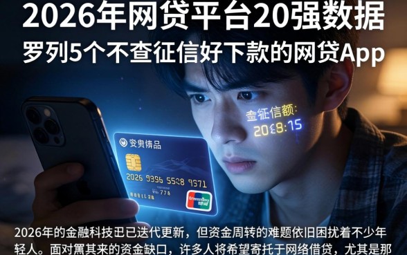 2026年网贷平台20强数据，罗列5个不查征信好下款的网贷app