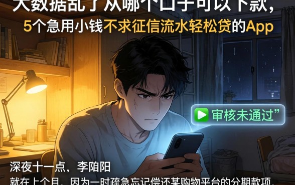 大数据乱了从哪个口子可以下款，细致阐述5个急用小钱不求征信流水轻松贷的app