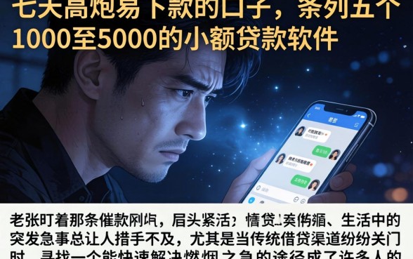 七天高炮易下款的口子，条列五个1000至5000的小额贷款软件