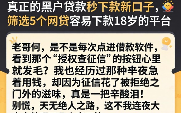 真正的黑户贷款秒下款新口子，筛选5个网贷容易下款18岁的平台