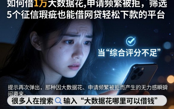 如何借1万大数据花,申请频繁被拒，筛选5个征信瑕疵也能借网贷轻松下款的平台