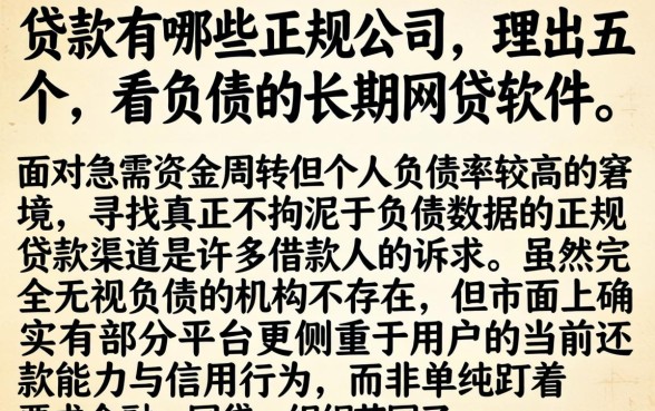 贷款有哪些正规公司,理出五个不看负债的长期网贷软件