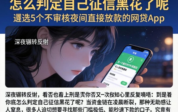 怎么判定自己征信黑花了呢，遴选5个不审核夜间直接放款的网贷app
