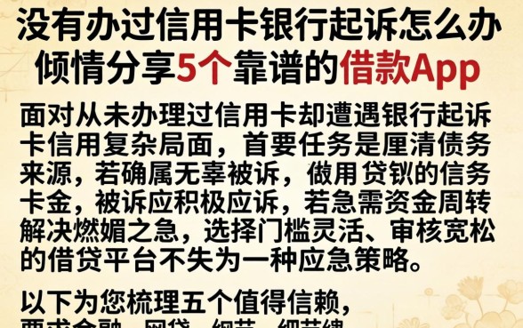 没有办过信用卡银行起诉怎么办，倾情分享5个靠谱的借款app