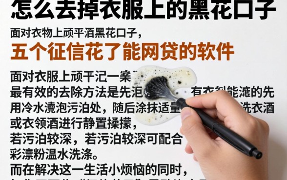 怎么去掉衣服上的黑花口子，详细阐述五个征信花了能网贷的软件