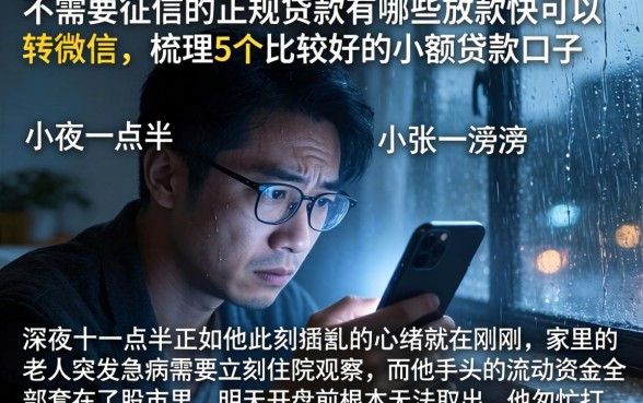 不需要征信的正规贷款有哪些放款快可以转微信,梳理5个比较好的小额贷款口子