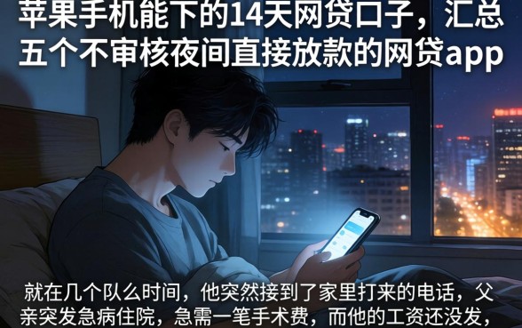 苹果手机能下的14天网贷口子,汇总五个不审核夜间直接放款的网贷app