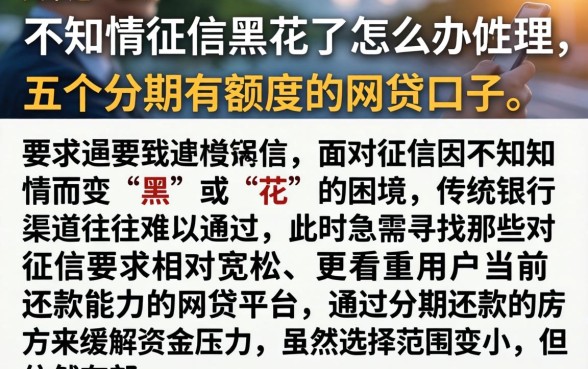 不知情征信黑花了怎么办理，详尽说明五个分期有额度的网贷口子