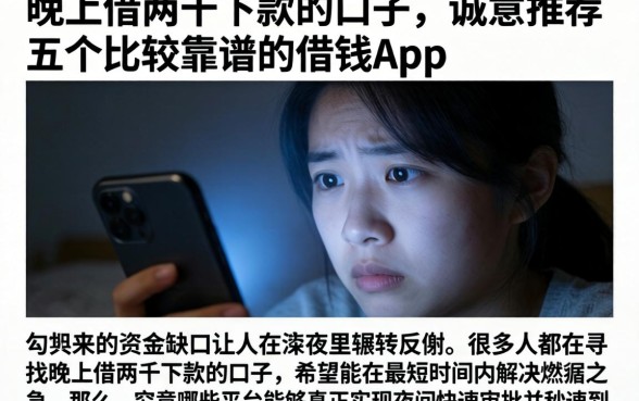 晚上借两千下款的口子，诚意推荐五个比较靠谱的借钱app